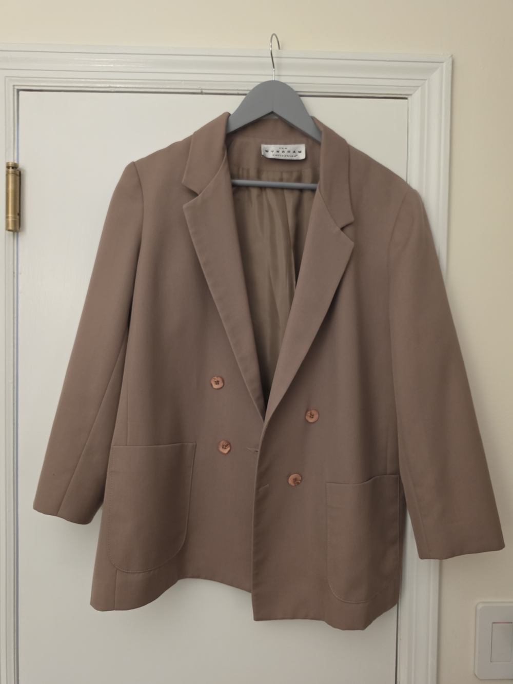 Vintage Double Breasted Slouchy Blazer | Wool Blend Minimalist Chic | M/L
